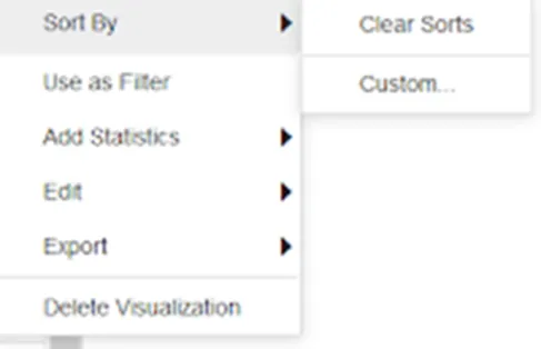Sort By menu selection