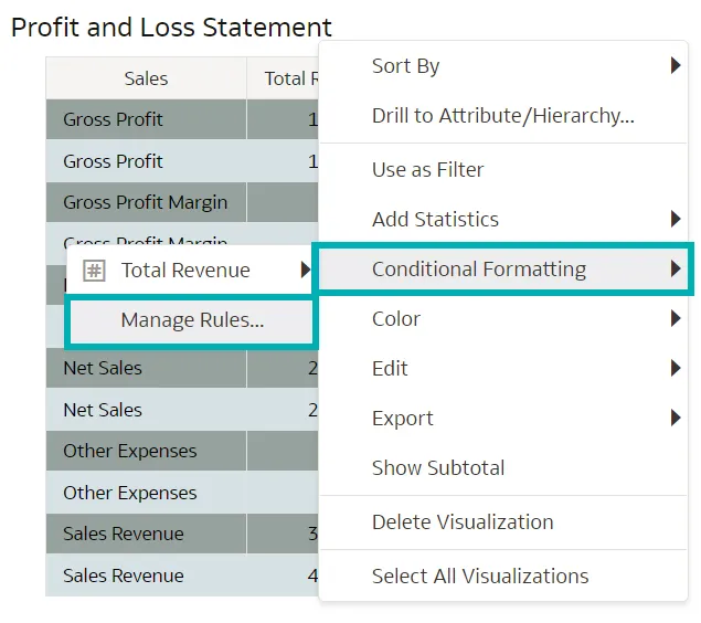 choose the option Conditional Formatting | Manage Rules