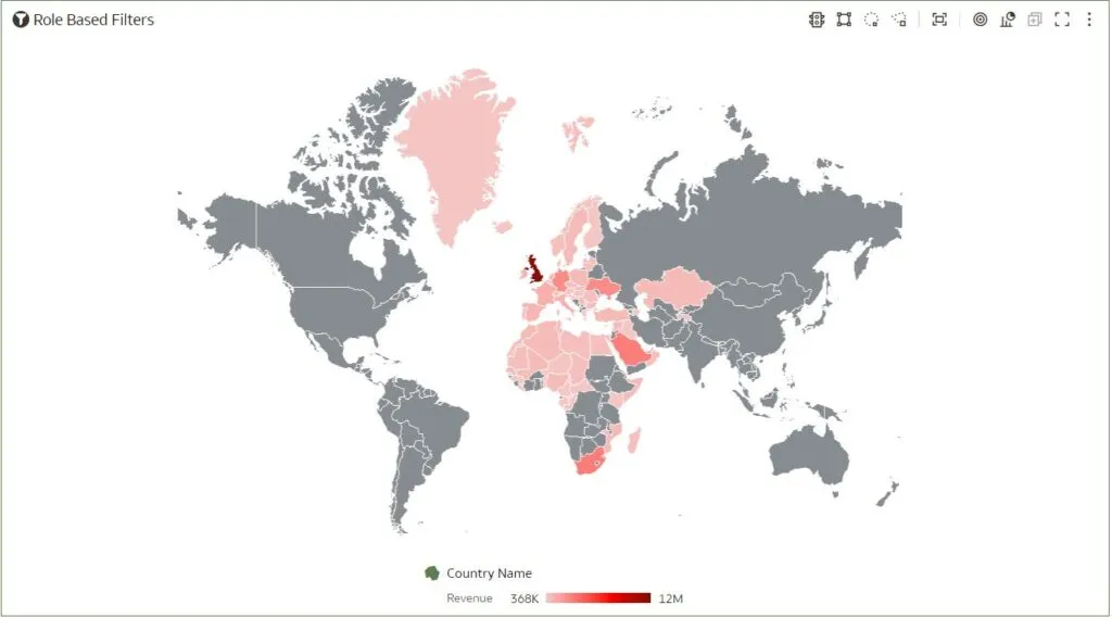 World map showing only the data for the EMEA region