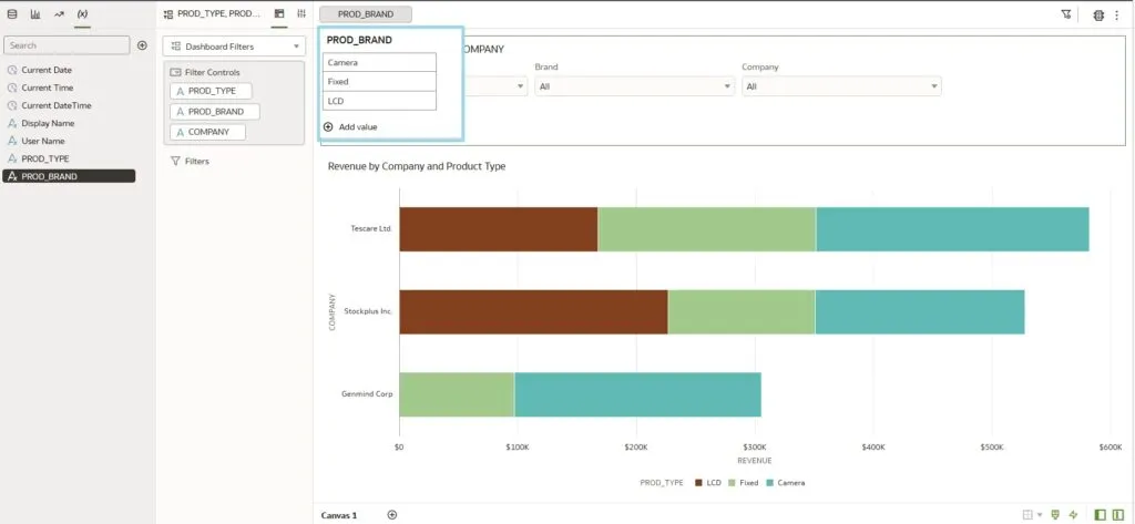 drag and drop the parameter to the filter tab at the top of the dashboard