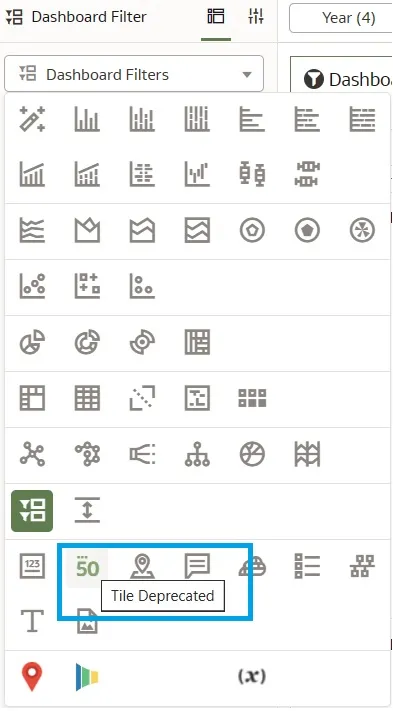 Tile Deprecated icon not accessible for new workbooks