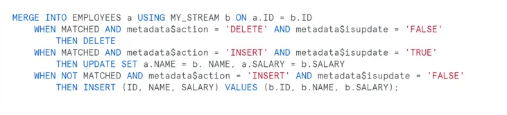 Performing insert, update and delete by using a MERGE statement