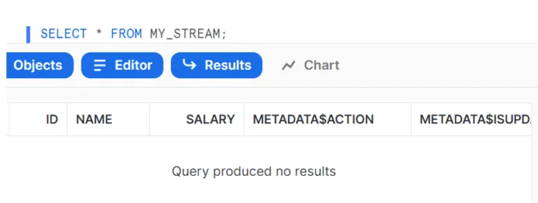 Result for Select from MY_STREAM
