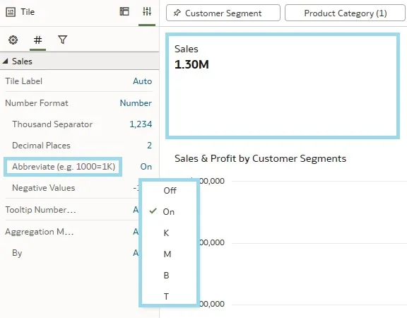 Various options in pop up menu von Abbreviate option