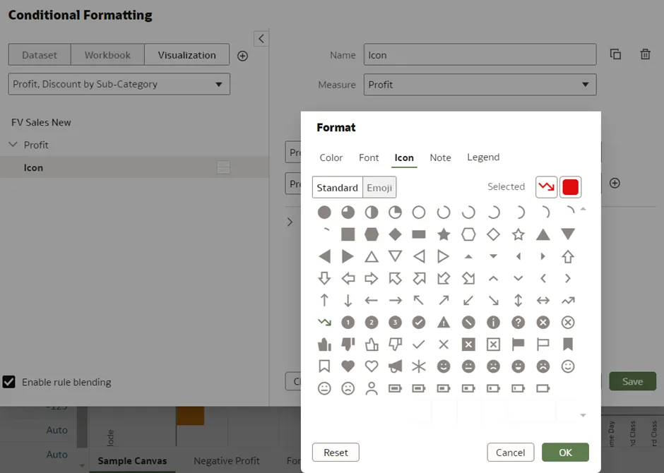 Example for applying colors to emoticons