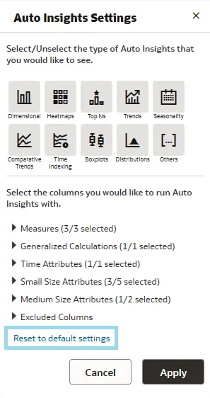 Auto Insights Settings