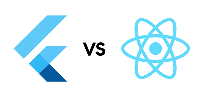Flutter logo vs React Native logo