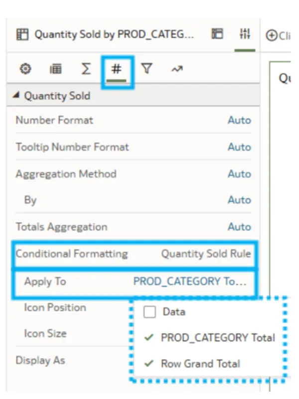 Steps for applying the conditional formatting to data