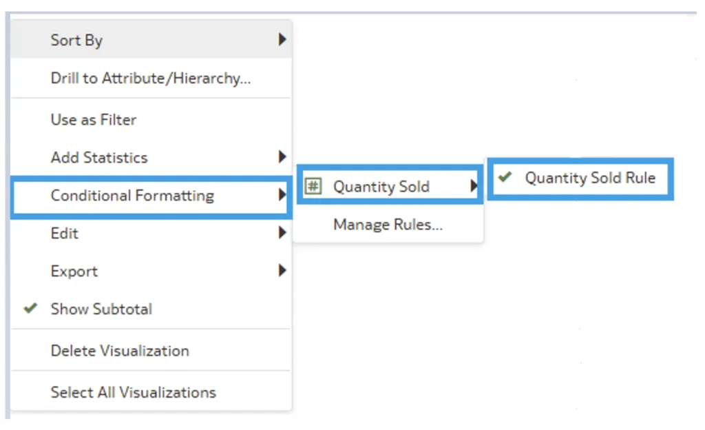 Steps for applying the conditional formatting to data