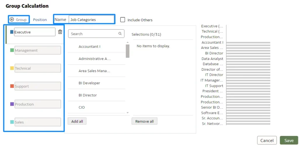 Creating Group Calculation Categories