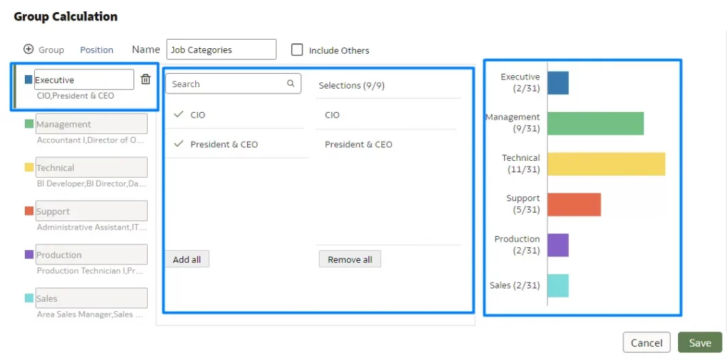 Assigning Values to Group Calculations