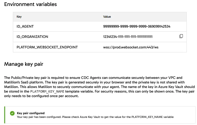 three important keys appear at the end of the wizzard