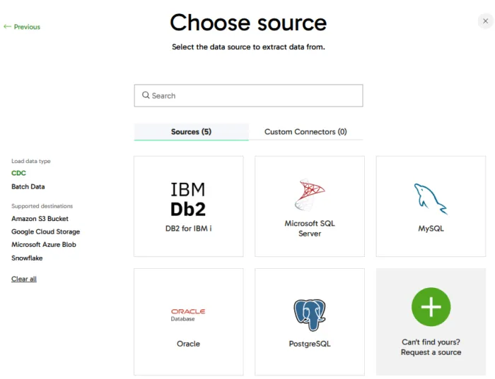 interface to choose source