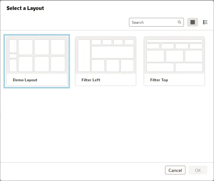 Updated list of available Templates