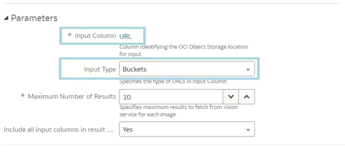 Document scan parameters
