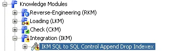 Knowledge Modules list in the Projects or the Global Objects menu in the Designer tab