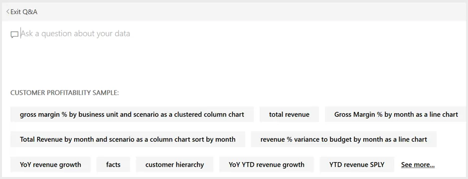 Suggested questions for dataset.