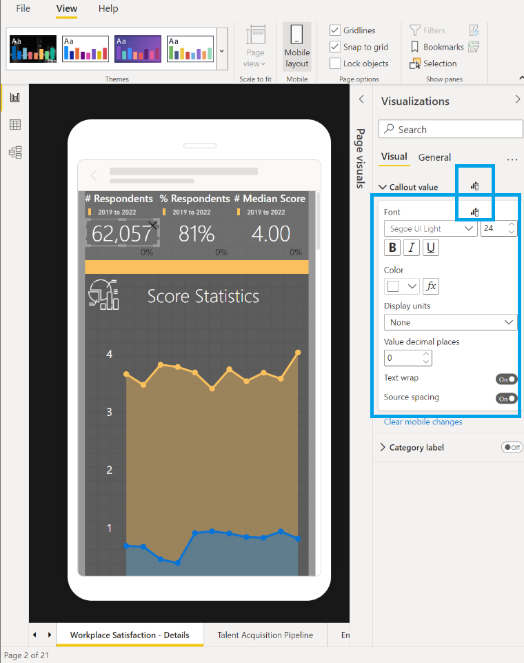 A graphic of score statistics on a mobile telephone.
